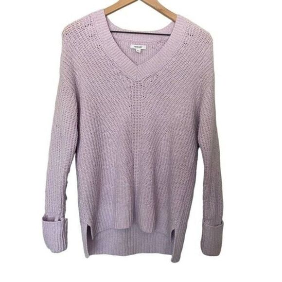 Nine West Medium Purple V Neck Sweater Pullover Cozy Soft Casual - Picture 1 of 9